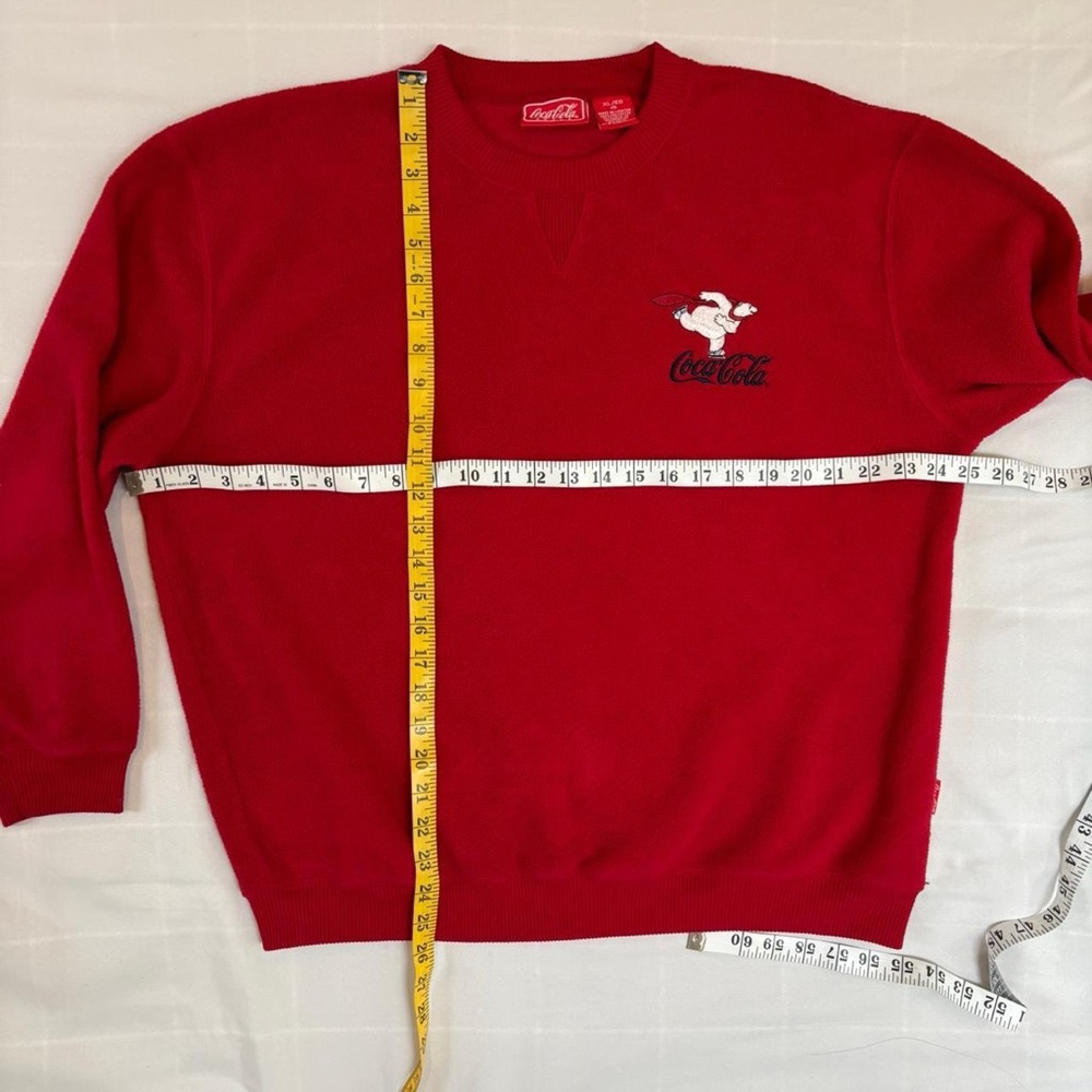 Coca-Cola‎ Skating Polarbear Fleece Sweatshirt Vintage 90s Size XL - Picture 4 of 7